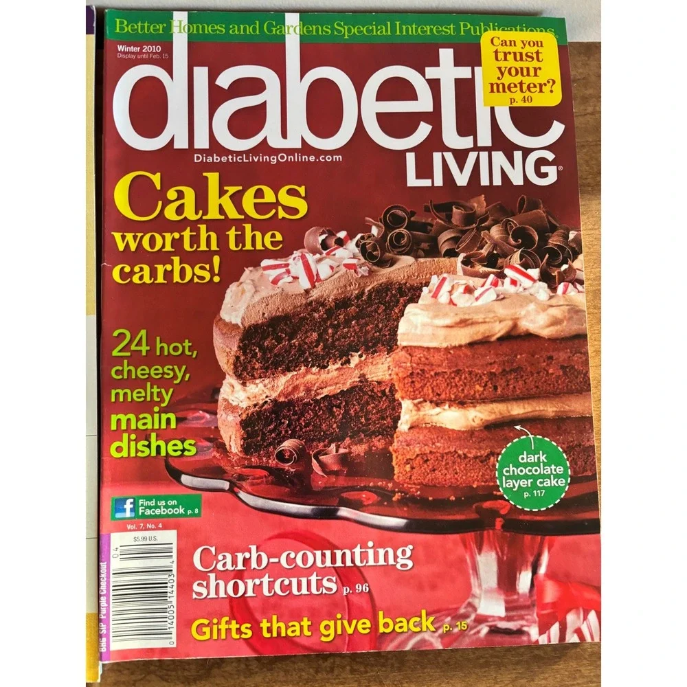 5 Pc Diabetic Living Magazines 2010 Low Carb Recipes Cookbooks‎